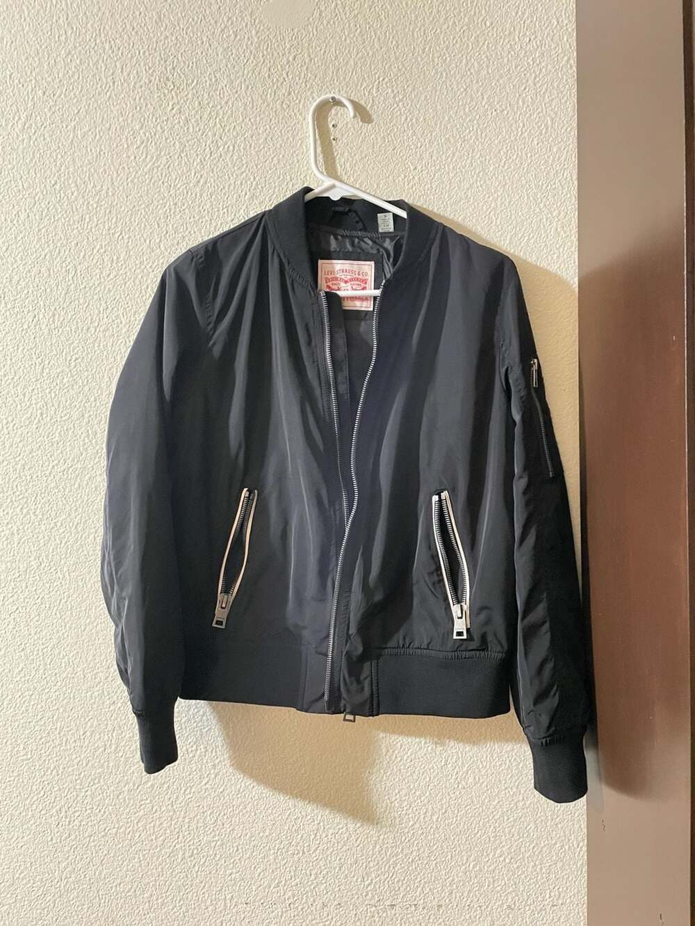 Levi's Bomber Jacket Size S Black Zip Detail